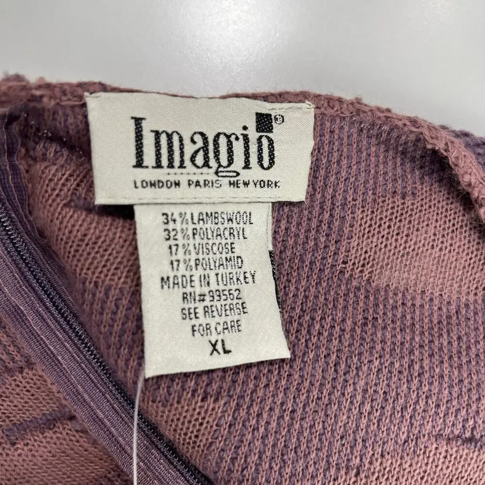 Vintage Imagio Sweater Dress XL‎ Y2K Lambswool Blend Sleeveless NWT Distressed